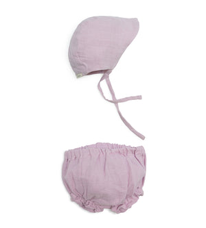 Sun Bonnet Bloomer Set - Pink Lilac