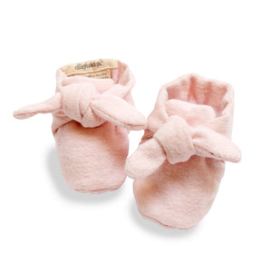 Blush Pink Flannel Knotted Bootie