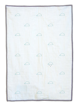 Rain Clouds Organic Baby Quilt Blanket