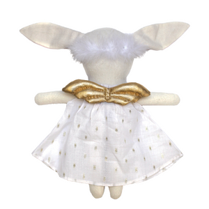 Bunny Angel Doll in Gold Dashed Dress