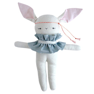 Mademoiselle Lapin White - Handmade Stuffed Bunny