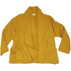Women's Organic Cotton Gauze Kimono Jacket - Golden Mustard
