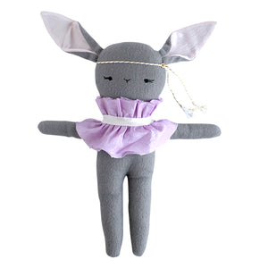 Mademoiselle Lapin Gray - Handmade Stuffed Bunny