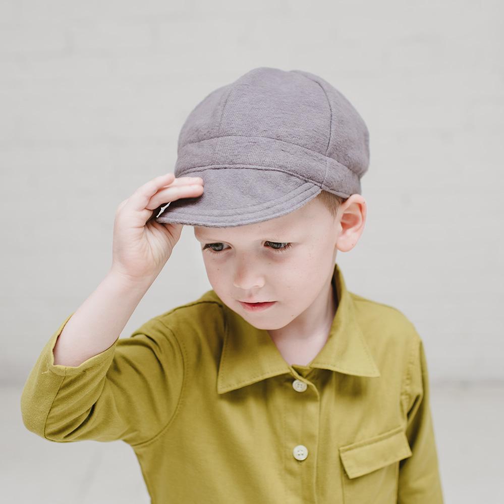 Gray Flannel Newsboy Cap