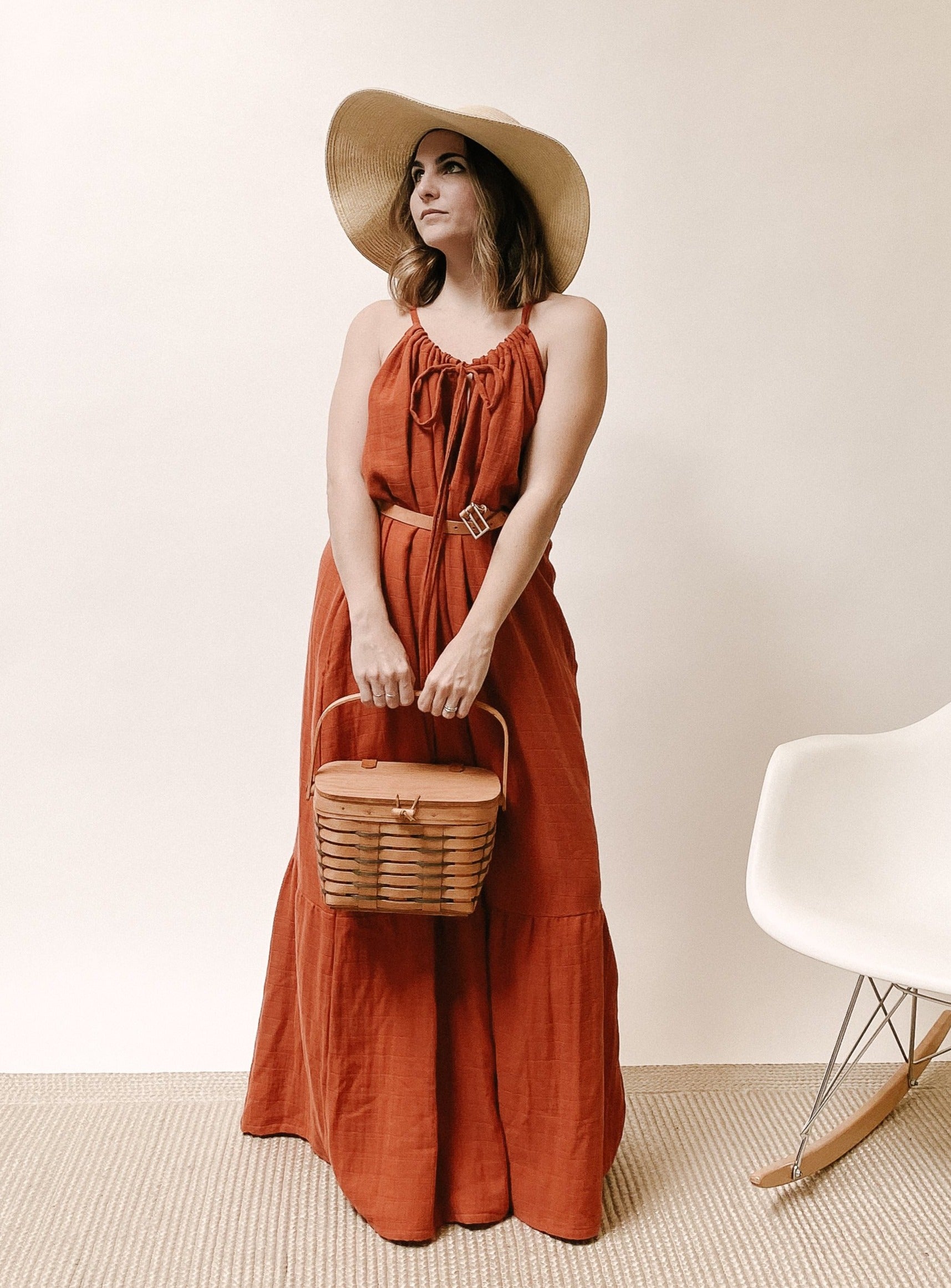 Women's Organic Cotton Maxi Sundress - Cayenne - www.elliefunday.com Women's Organic Cotton Maxi Sundress - Cayenne - www.elliefunday.com