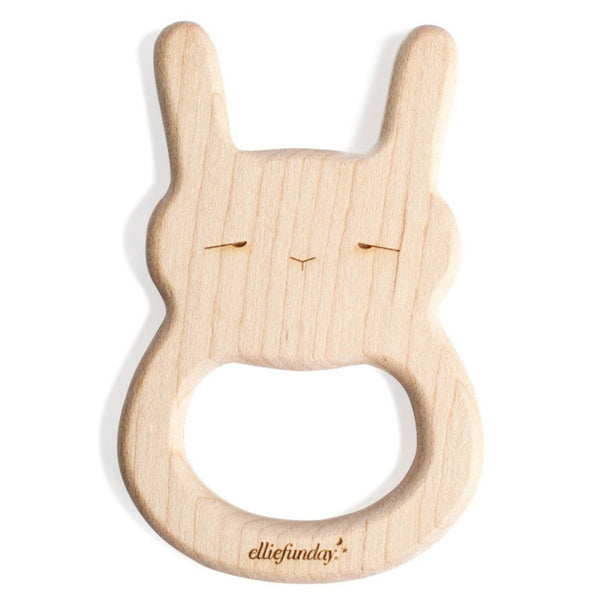 All-Natural Maple Wood Bunny Teether - www.elliefunday.com