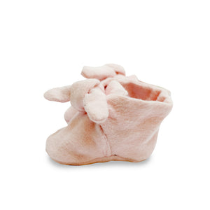 Blush Pink Flannel Knotted Bootie