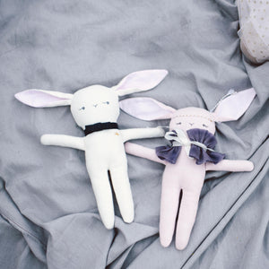 Mademoiselle Lapin Pink - Handmade Stuffed Bunny