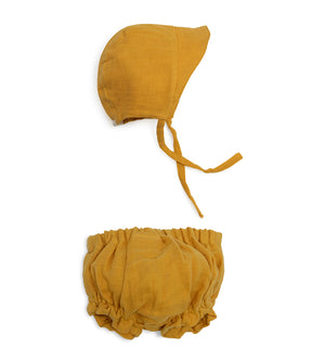 Sun Bonnet Bloomer Set - Golden Mustard