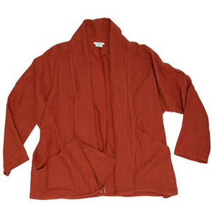 Women's Organic Cotton Gauze Kimono Jacket - Cayenne
